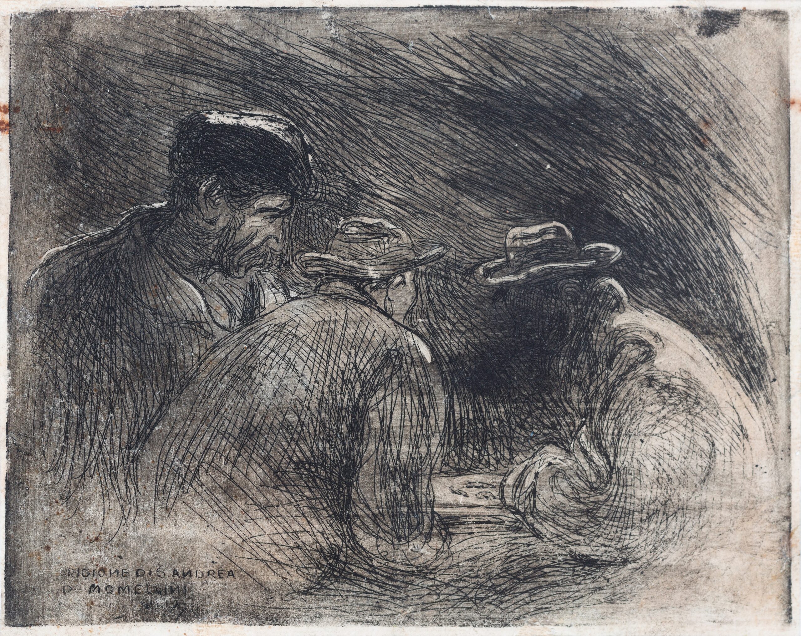 Plinio nomellini, prigione di sant andrea, 1894, incisione su carta, 123 x 154 mm
